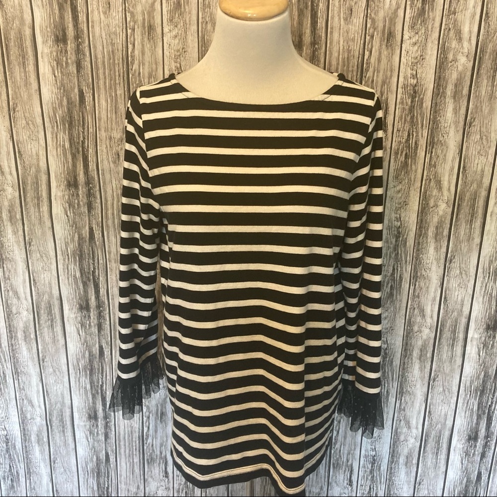 J. Crew Striped Boatneck Tee Medium